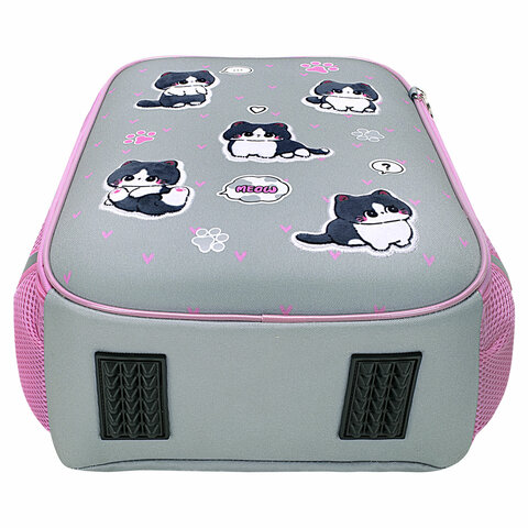 Ранец BRAUBERG LIGHT, 1 отделение, с брелоком, "Cat patches", плюшевые нашивки, 36х26х13 см, 272030 - фото 7