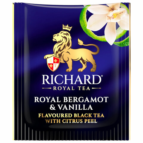 Чай RICHARD "Royal bergamot & vanilla" черный, 100 пакетиков в конвертах по 2 г, 102736 - фото 11