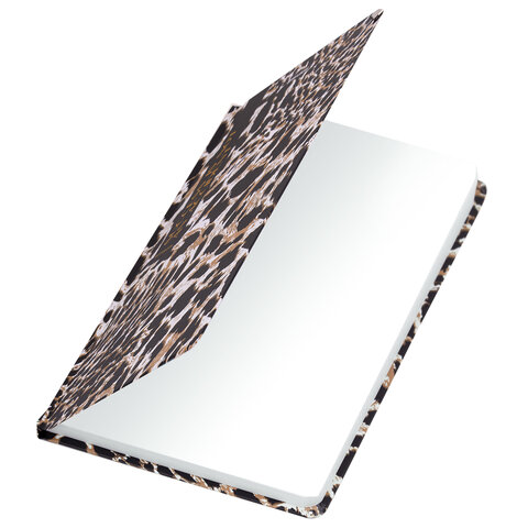 Блокнот с резинкой в клетку 96 л., А5 145х203 мм, твердая обложка, BRAUBERG," Leopard", 115535 - фото 3