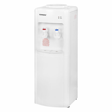 Кулер для воды SONNEN FSE-02W, напольный, НАГРЕВ/ОХЛАЖДЕНИЕ ЭЛЕКТРОННОЕ, 2 крана, белый, 456172 - фото 1