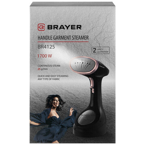 Отпариватель ручной BRAYER BR4125, 1700 Вт, пар 25 г/мин, резервуар 0,28 л, 1 режим, черный - фото 11