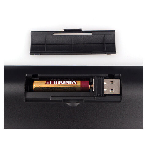 Беспроводная клавиатура GEMBIRD KBW-1, 103 клавиши + 6 дополнительных, ножничная, тихая, 2.4 ГГц, серебристая - фото 5