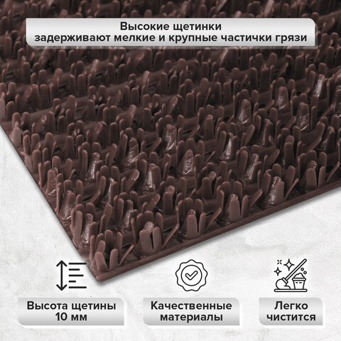 Коврик ДОРОЖКА 0,9х10 м, "ТРАВКА" ВЕНГЕ пластиковый грязезащитный, щетина 10 мм, LAIMA EXPERT, 701072 - фото 8
