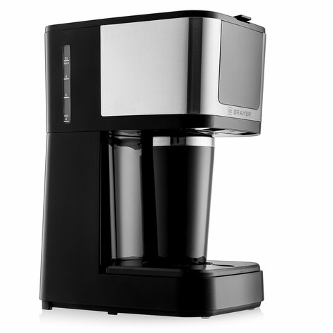 Кофеварка капельная BRAYER BR1125, 900 Вт, объем 1,25 л, LED-дисплей, термокружка в ПОДАРОК, черная - фото 16