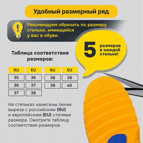 Стельки для обуви С МАССАЖНЫМИ ПОДУШЕЧКАМИ размер RU 35-39/EU 36-40, SHEGRA (ШЕГРА), 702302 - фото 16