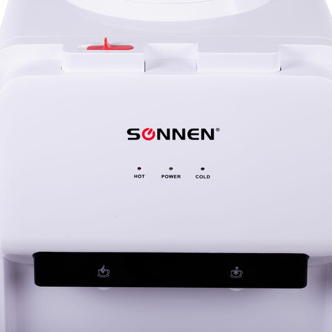 Кулер для воды SONNEN FE-02, напольный, НАГРЕВ/ОХЛАЖДЕНИЕ ЭЛЕКТРОННОЕ, 2 крана, белый, 454996 - фото 5