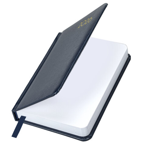 Ежедневник датированный 2026, МАЛЫЙ ФОРМАТ 100х150 мм, А6, BRAUBERG "Select", балакрон, темно-синий, 117259 - фото 3