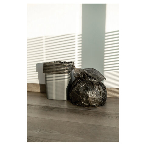 Мешки для мусора 35 л, черные, в рулоне 50 шт., ПНД, 6,2 мкм, 50х60 см, PACLAN "Professional", 40303 - фото 2