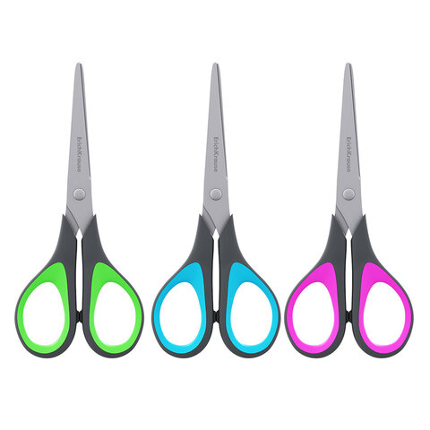 Ножницы ERICH KRAUSE "EasyCut+", 17 см, ассорти, блистер, 35099 - фото 2