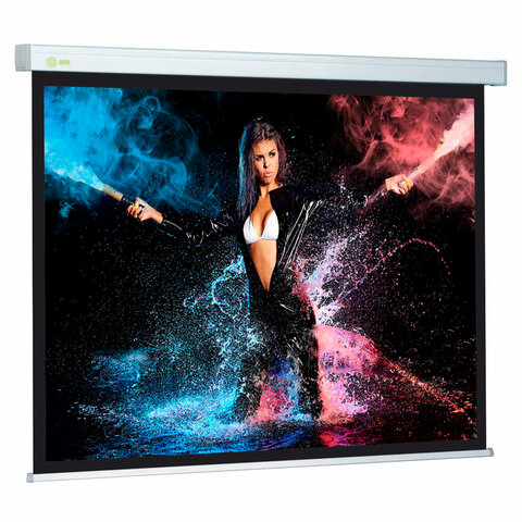 Экран Cactus Wallscreen CS-PSW-180x180, 180x180 см, 1:1, настенно-потолочный, белый - фото 1
