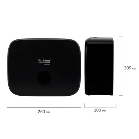 Диспенсер для полотенец LAIMA PROFESSIONAL PREMIUM BLACK (Система H2), Z-сложения, черный, ABS-пластик, 609522 - фото 8