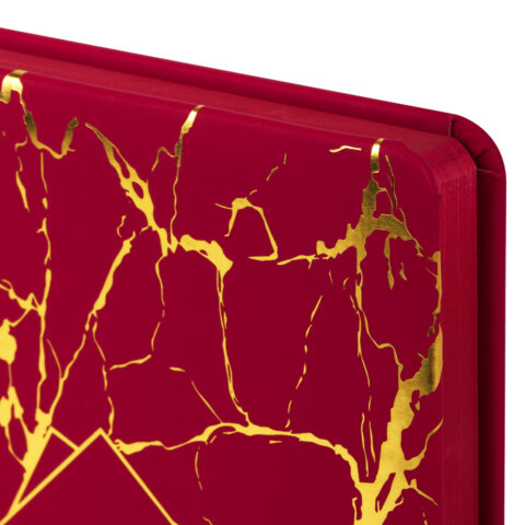 Ежедневник датированный 2026 А5 138x213 мм, BRAUBERG "Goldy", под кожу, цветной срез, красный, 117471 - фото 3