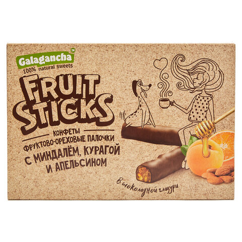 Конфеты шоколадные "Fruit Sticks" с курагой и миндалем, 175 г, БЕРЕСТОВ А.С., УТ-00031674 - фото 4