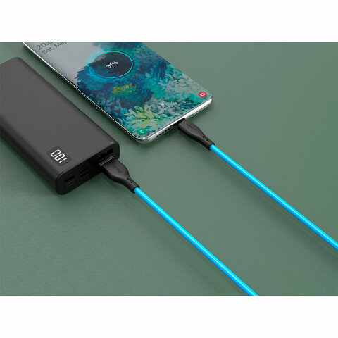 Кабель S21 USB – Type-C, 1 м, 3 А, SMARTBUY, для зарядки и передачи данных, синий, 93393, iK-3112-S21bb - фото 2