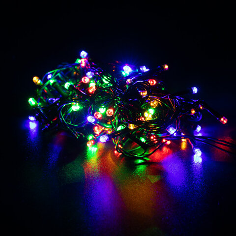 Электрогирлянда-нить комнатная "Стандарт" 10 м, 100 LED, мультицветная, 220V, контроллер, ЗОЛОТАЯ СКАЗКА, 591357 - фото 2