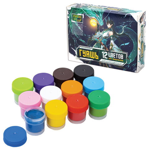 Гуашь FORUM "Аниме", 12 цветов по 17 мл, FG-112-Ani - фото 2
