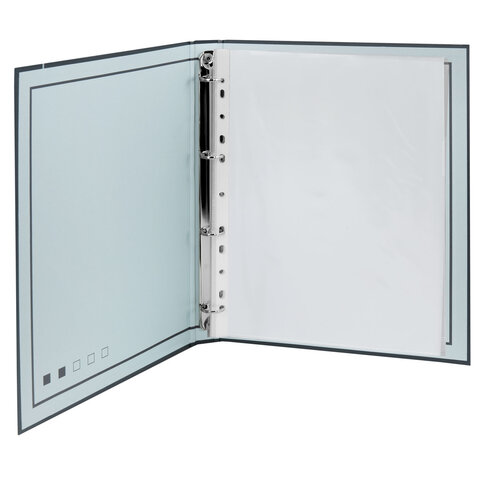 Папка-портфолио универсальная, 4 кольца, 20 файлов, 7БЦ матовая, BRAUBERG "Minimalism", 117553 - фото 3
