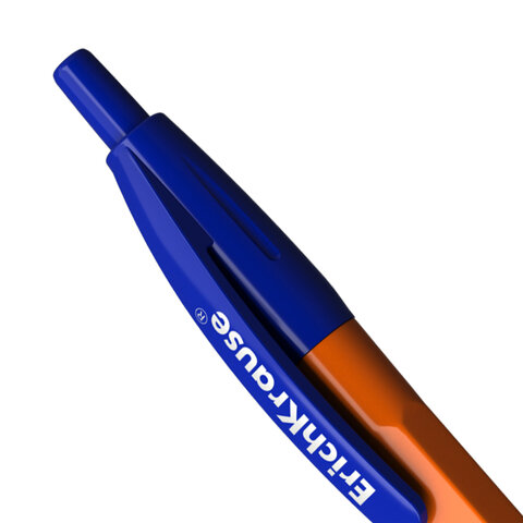 Ручка шариковая автоматическая с грипом ERICH KRAUSE "R-301 Orange", СИНЯЯ, узел 1,0 мм, линия письма 0,35 мм, 46762 - фото 6