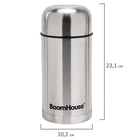 Термос 1 л для еды/напитков с широким горлом, BOOMHOUSE (БУМХАУС) WIDE, нержавеющая сталь SUS304, серебристый, 700320 - фото 6