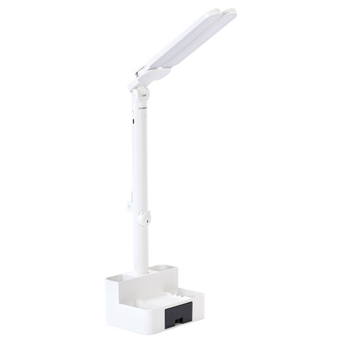 Настольная лампа / светильник беспроводная SONNEN PT-201, органайзер, USB, LED, 5 Вт, 3 режима, белый, 238781 - фото 6