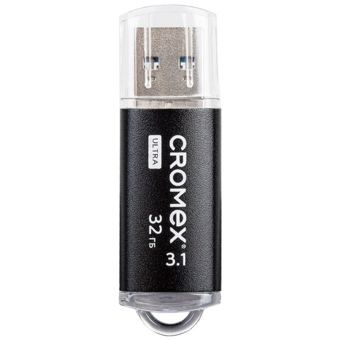 Флеш-диск 32 GB, CROMEX (КРОМЕКС) Ultra USB 3.1, металлический корпус, черный, 514163 - фото 2