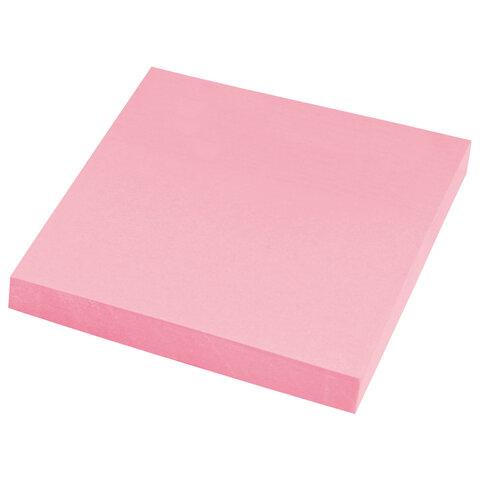 Блок самоклеящийся (стикеры) STAFF STANDARD, ПАСТЕЛЬНЫЙ 76х76 мм, розовый, 100 листов, 116576 - фото 2