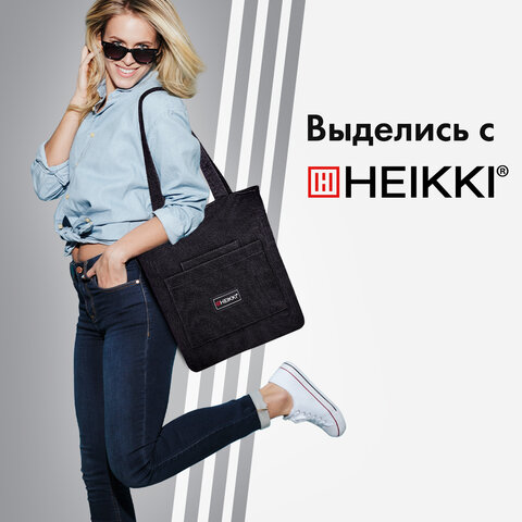 Сумка шоппер HEIKKI VELVET (ХЕЙКИ), вельвет, карманы, 35х32 см, черный, 272437 - фото 17