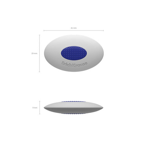 Ластик ERICH KRAUSE "SmartWay Mini Oval", 41х29х9 мм, белый, овальный, пластиковый держатель, 45533 - фото 3