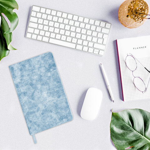 Ежедневник датированный 2026, А5, 138х213 мм, BRAUBERG "Ice", под кожу, голубой, 117389 - фото 13