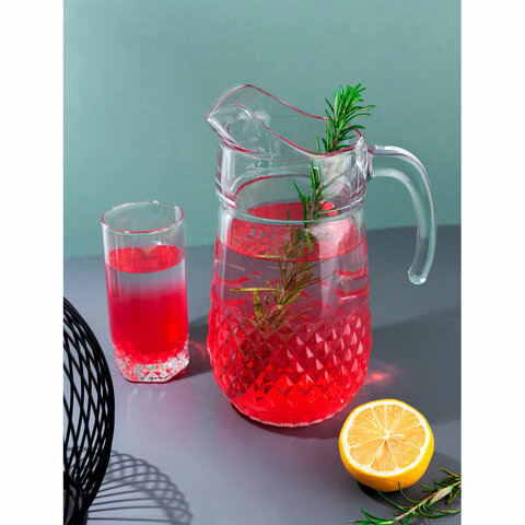 Набор столовый 7 предметов, кувшин 1250 мл + 6 стаканов 275 мл, стекло, PASABAHCE "ВАЛЬС", фирменная подарочная упаковка, 97675 Набор столовый 7 предметов, кувшин 1250 мл + 6 стаканов 275 мл, стекло, PASABAHCE "ВАЛЬС", фирменная подарочная упаковка, 97675 - фото 5