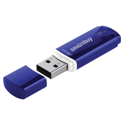 Флеш-диск 128 GB, SMARTBUY Crown, USB 3.0, синий, SB128GBCRW-Bl - фото 4