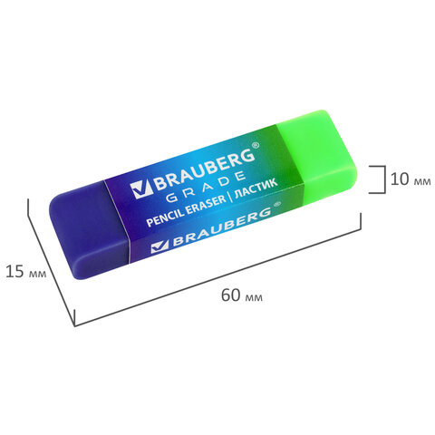 Ластики BRAUBERG GRADE НАБОР 4 штуки, размер ластика 60х15х10 мм, упаковка блистер, 271344 - фото 8
