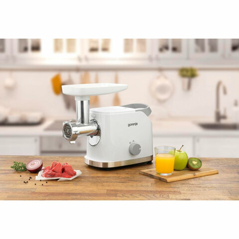 Мясорубка GORENJE MG1802SJW, 1800 Вт, производительность 2,1 кг/мин, 7 насадок, реверс, белый - фото 11