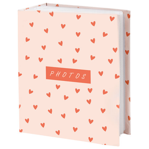 Фотоальбом BRAUBERG "Pink hearts" на 100 фото 10х15 см, твердая обложка, 391436 - фото 1