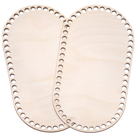 Донышки деревянные для вязания овальные, 2 шт., 24,5х13 см, BRAUBERG HOBBY, 665318 - фото 5