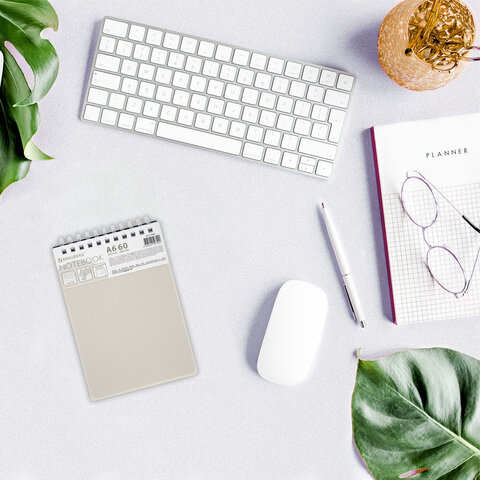 Блокнот МАЛЫЙ ФОРМАТ А6, 60 л., силиконовый гребень, обложка пластик, клетка, BRAUBERG, бежевый, 117563 - фото 7