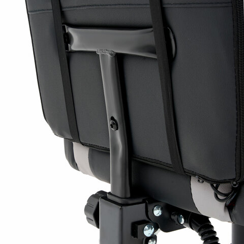 Кресло компьютерное CROMEX (КРОМЕКС) "Quantum GM-155 RGB", подсветка, две подушки, экокожа, черное/красное/серое, 532955 - фото 15