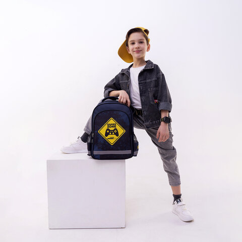 Рюкзак ПИФАГОР SCHOOL, 1 отделение, 3 кармана, "Game zone", 38x28х14 см, 271407 - фото 7