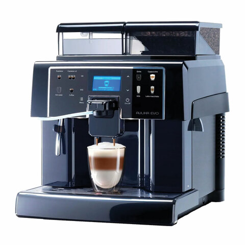 Кофемашина SAECO AULIKA EVO FOCUS, 1400 Вт, объем 2,5 л, для зерен 500 г, автокапучинатор, черная, 10000040 - фото 1