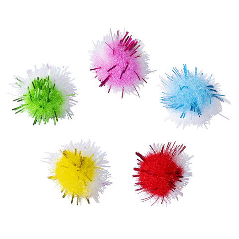 Помпоны для творчества, многоцветные, блестящие, 10 мм, 60 шт., ОСТРОВ СОКРОВИЩ, 661433 - фото 4