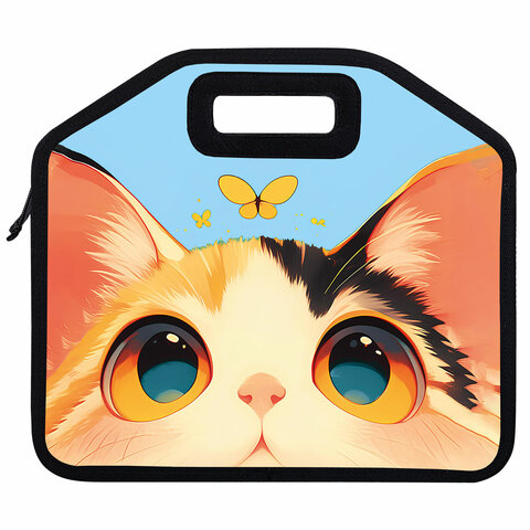 Папка-сумка ЮНЛАНДИЯ, 1 отделение, фетровые ручки, 34х30х11 см, "Cute catcher", 273379 - фото 3