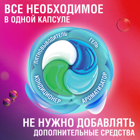 Капсулы для стирки белья большие концентрат 4 в 1, с кондиционером, "Райский сад", 60 шт., LAIMA, 608876 - фото 4