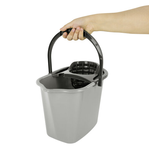 Ведро 10 л для уборки КОМПЛЕКТ с ОТЖИМОМ для веревочных и ленточных МОПов, 24х35х24 см, YORK, 70020 - фото 12