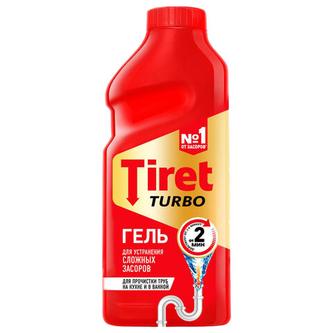 Средство для прочистки канализационных труб 500 мл, TIRET (Тирет) "Turbo", гель, 8147369 - фото 1