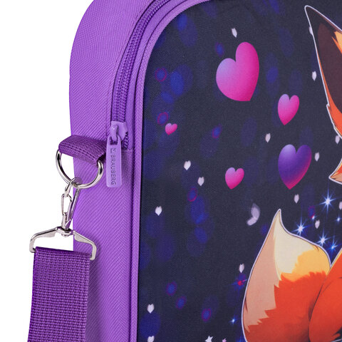 Папка на молнии с ручками BRAUBERG KIDS А4, 1 отделение, регулируемый плечевой ремень, 60 мм, "Fairy fox", 273317 - фото 6