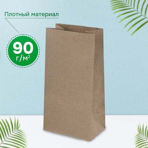 Крафт-пакет бумажный 12х8х24 см, КОМПЛЕКТ 100 шт., плотность 90 г/м2, LAIMA ECO CRAFT, 609682 - фото 12