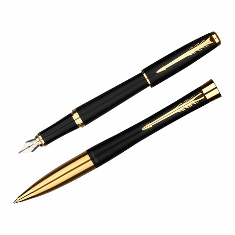 Набор PARKER "Urban Black GT": шариковая ручка синяя и перьевая ручка синяя, 2093381 - фото 2