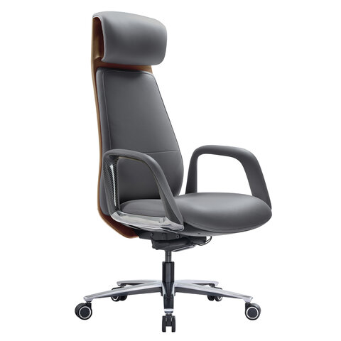 Кресло HAWASAN (ХАВАСАН) PREMIUM EX-820, синхромеханизм, слайдер, экокожа, графит/коричневое, 533238 - фото 1