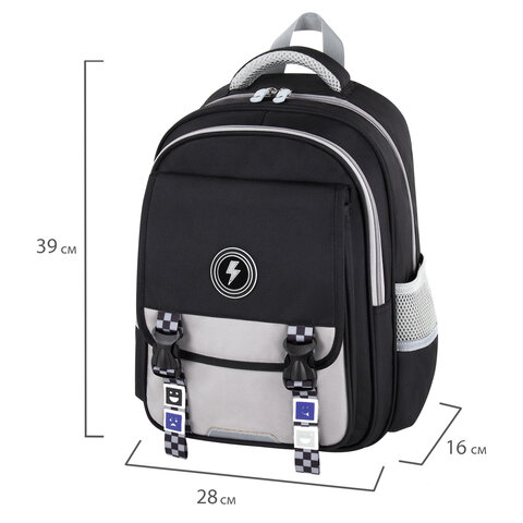 Рюкзак BRAUBERG SNAP, 2 отделения, 3 кармана, "Original black", 39х28х16 см, 272066 - фото 7