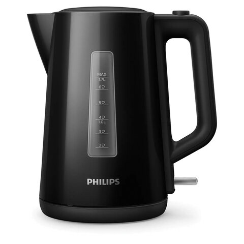 Чайник PHILIPS HD9318/20, 1,7 л, 2200 Вт, закрытый нагревательный элемент, пластик, черный - фото 1